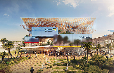 Der Deutsche Pavillon auf der EXPO 2020 in Dubai © facts and fiction | NÜSSLI Adunic | LAVA