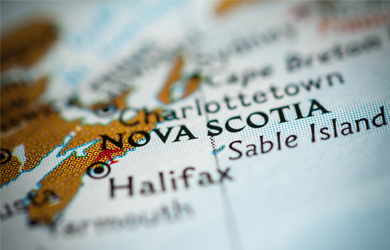 Nova Scotia und Halifax Worldmap