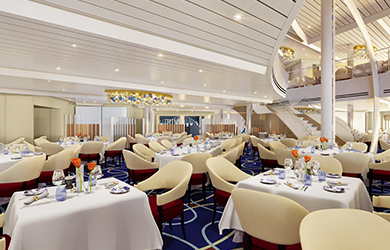 Fine Dinige heißt es bei Holland America Line - auch in den Restaurants auf der neuen Ryndam