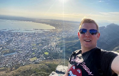 Flugexperte Konrad auf dem Tafelberg in Kapstadt